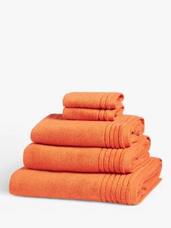 John Lewis Micro-Fresh Ultra Soft Cotton Towels, Dark Clementine
