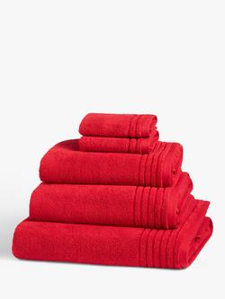 John Lewis Micro-Fresh Ultra Soft Cotton Towels, Cherry Red