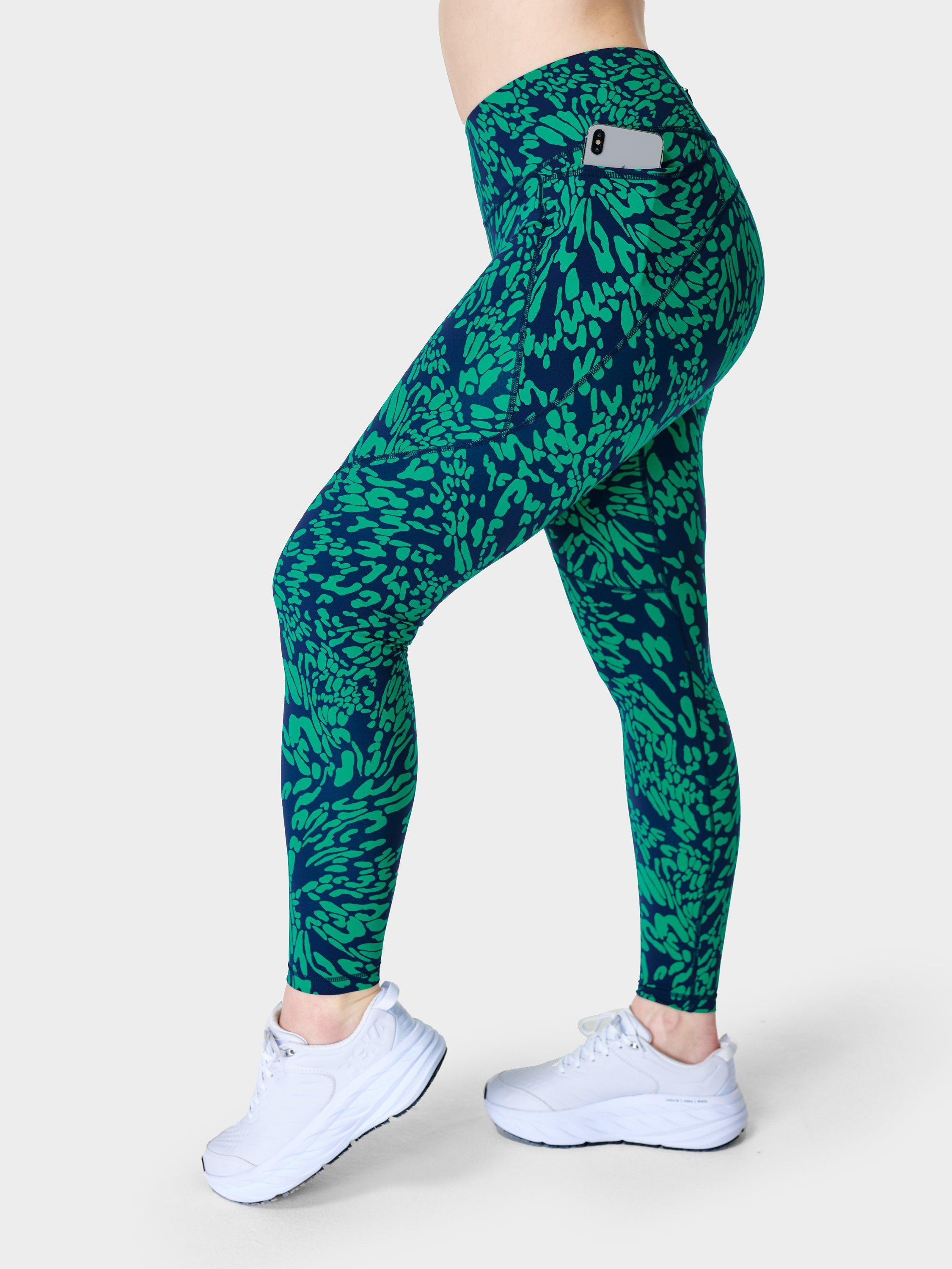 Sweaty Betty Power Gym Leggings, Green Butterfly 