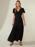 Ro&Zo Button Detail Maxi Dress, Black