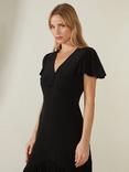 Ro&Zo Button Detail Maxi Dress, Black