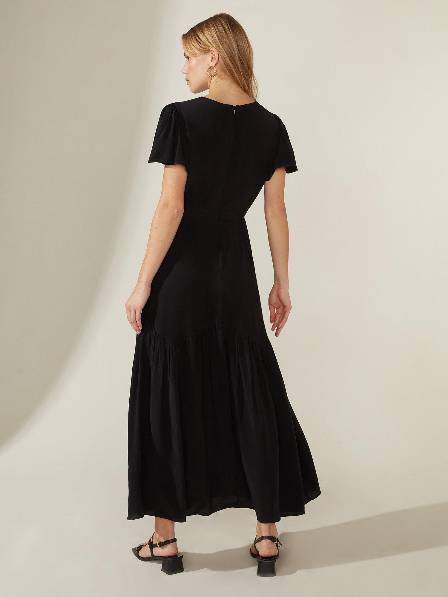 Product image 3 of 3, which shows Ro&Zo Button Detail Maxi Dress, Black, 6
