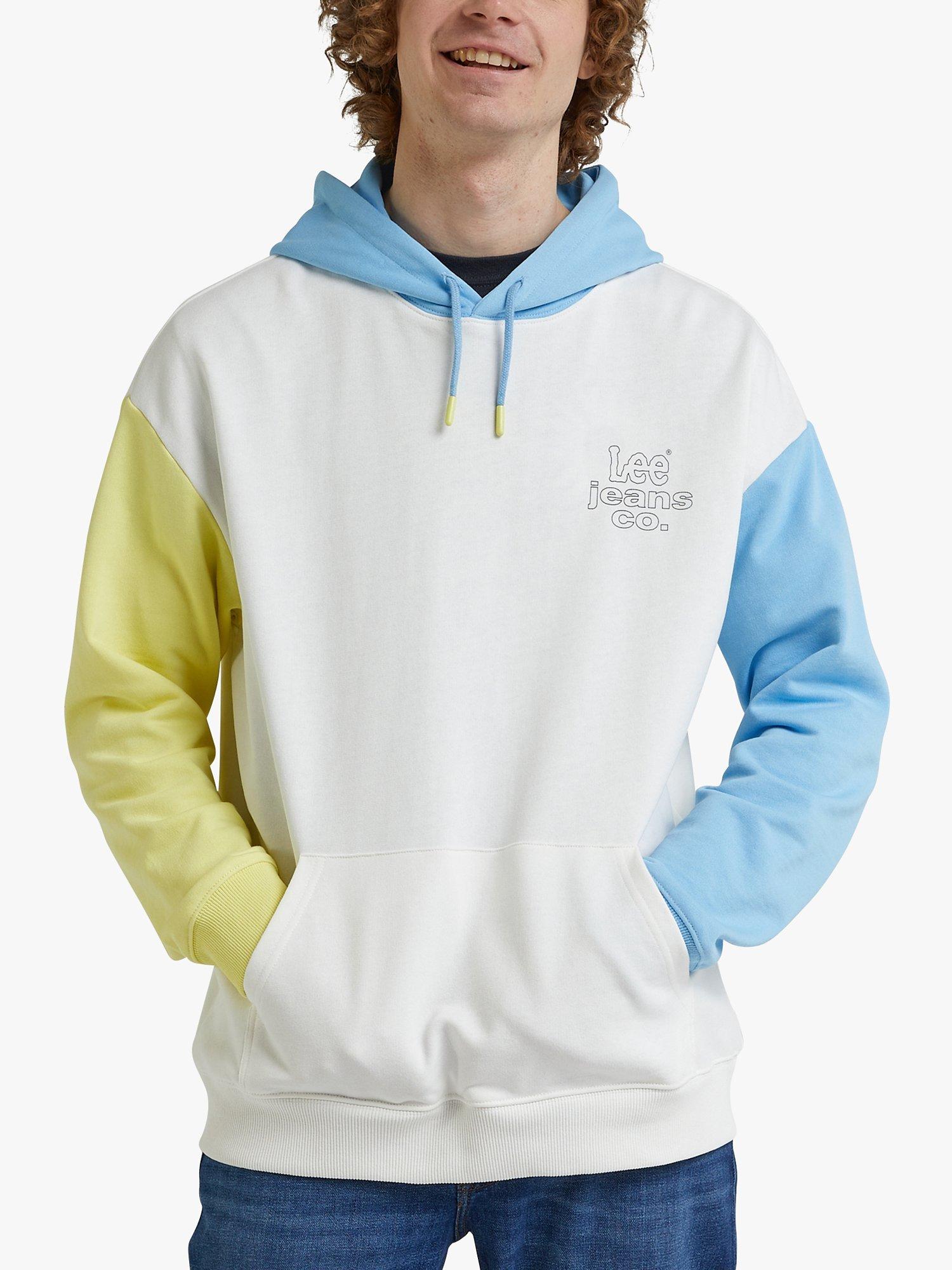 Lee Loose Colour Block Hoodie, White/Multi