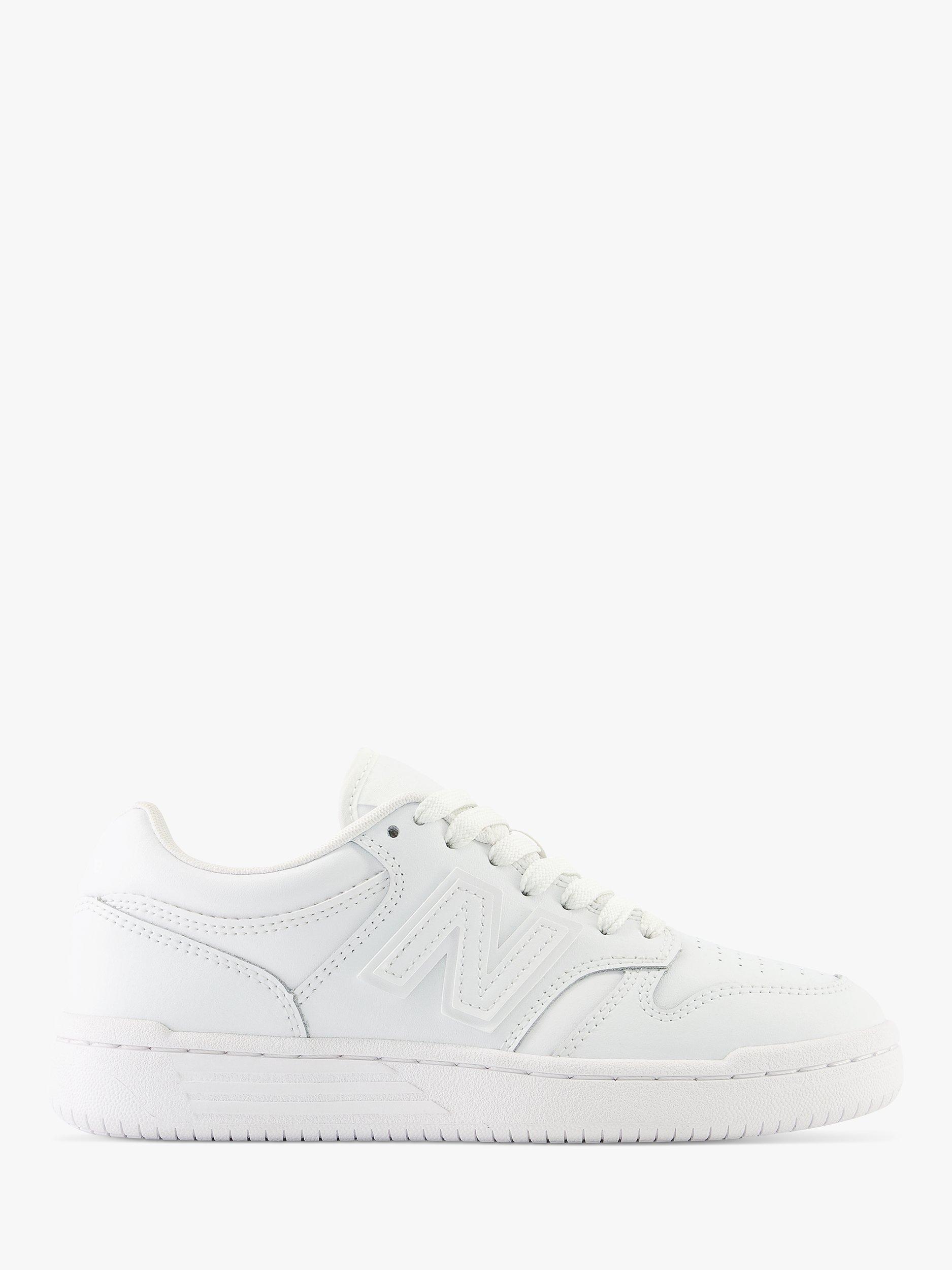 Product image 1 of 10, which shows New Balance Kids' 480 Lace Up Trainers, White, 3 Jnr