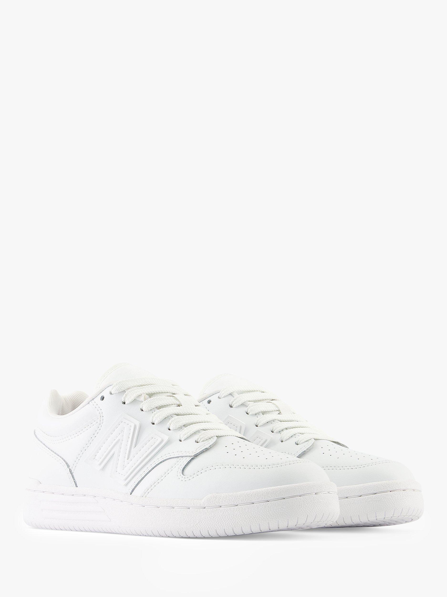Product image 4 of 10, which shows New Balance Kids' 480 Lace Up Trainers, White, 3 Jnr