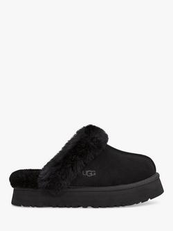UGG Disquette Suede Platform Slippers, Black, Black