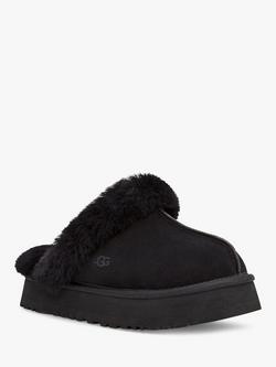UGG Disquette Suede Platform Slippers, Black - view 2, Black