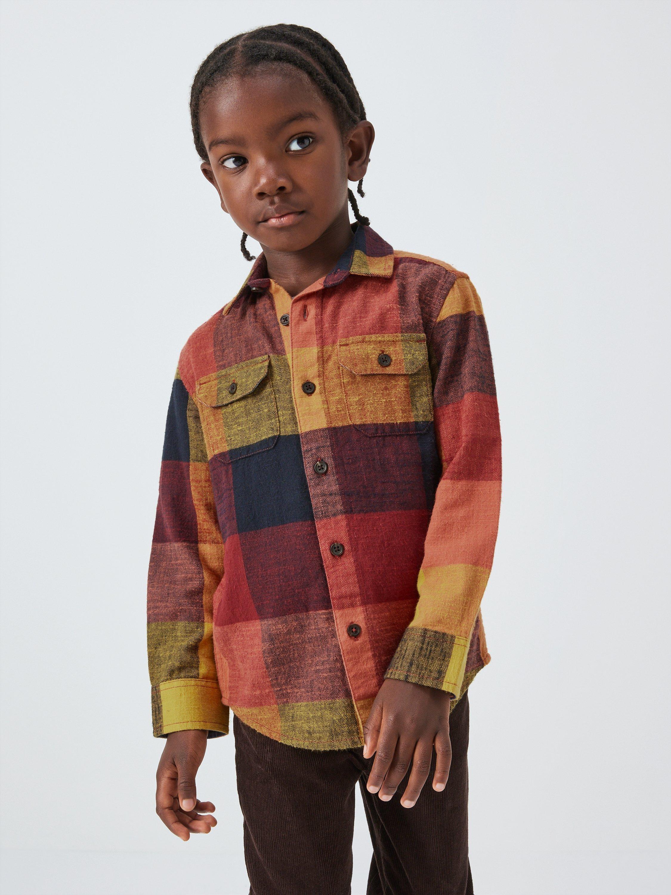 John Lewis Kids' Oversized Check Shirt, Multi