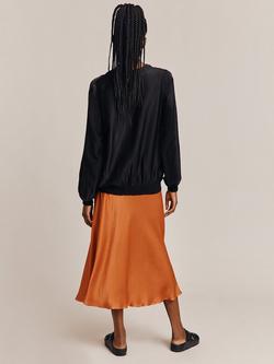 Ghost Mia Bomber Style Satin Cardigan - view 2, Black