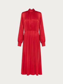 Ghost Miley Satin Midi Dress - view 2, Carmine