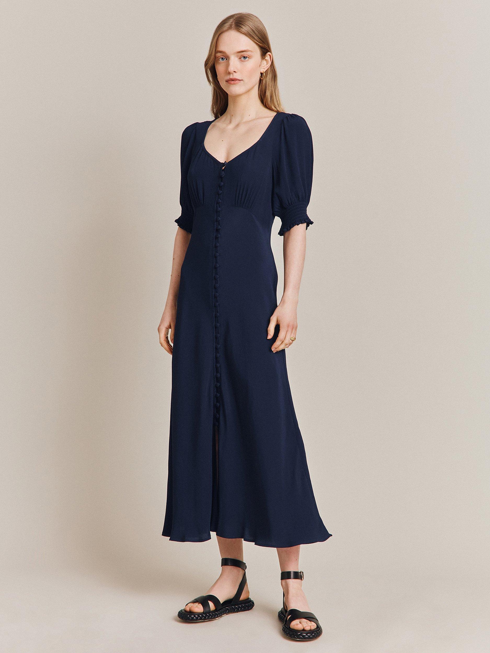 Ghost Coco Button Front Midi Dress