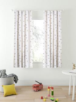 John Lewis Safari & Friends Pencil Pleat Pair Blackout Lined Children's Curtains, White