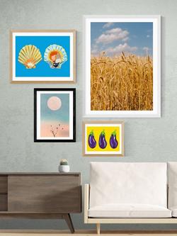 EAST END PRINTS Kubistika 'Waking Up Warm' Framed Print - view 2, Black Frame