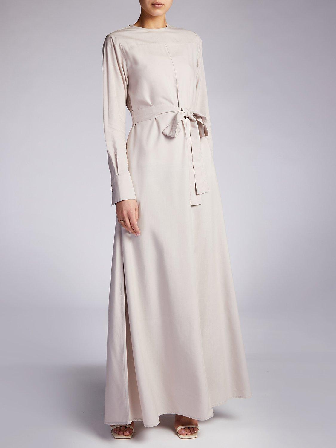 Product image 1 of 6, which shows Aab Raglan Abaya Dress, Grey, S Regular