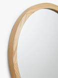 John Lewis Slim Solid Oak Wood Round Wall Mirror