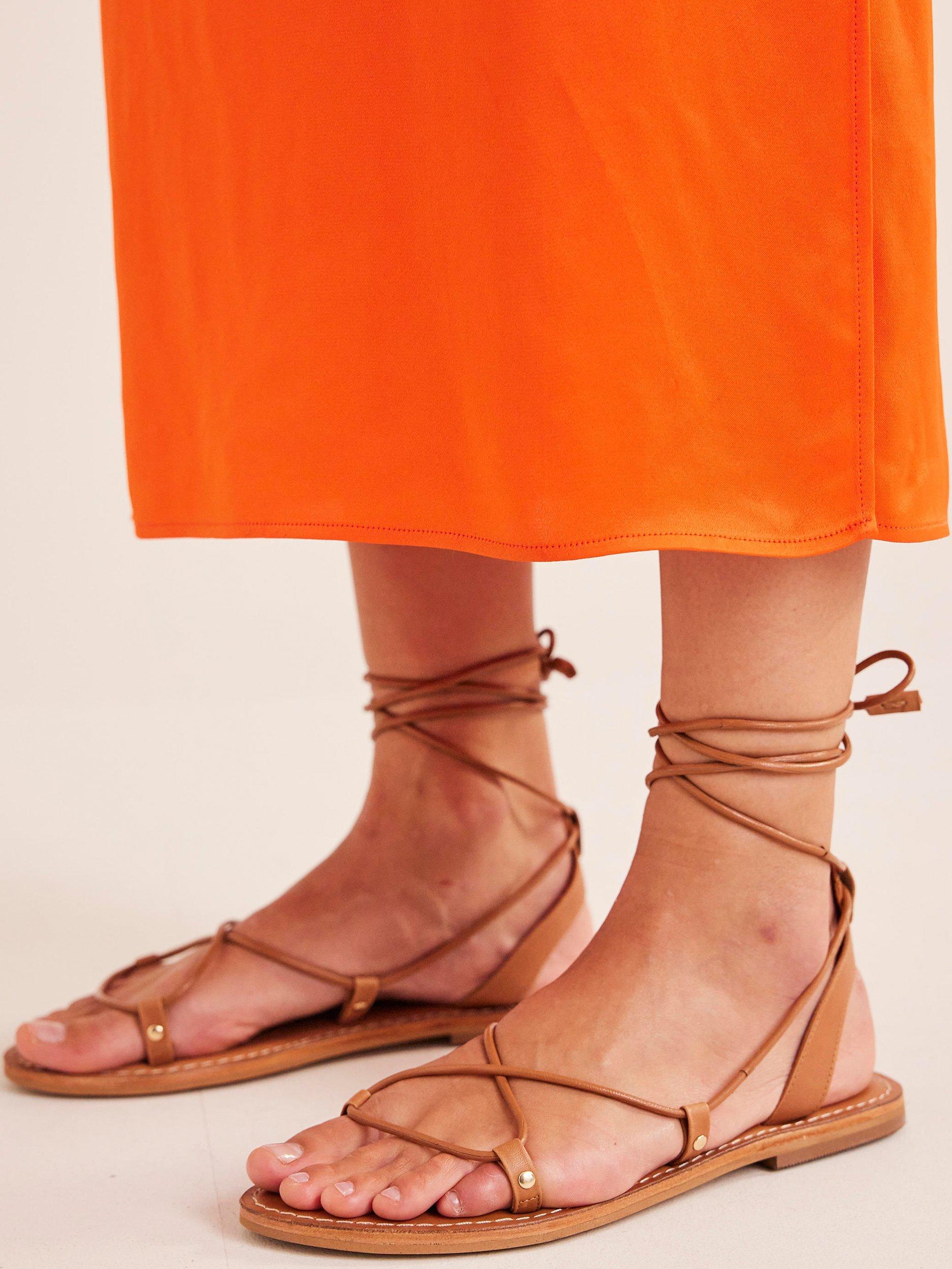 Boden Scarf Wrap Sandals, Vine Terrace/ Tan