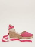 Phase Eight Suede Ankle Tie Espadrilles, Bright Pink