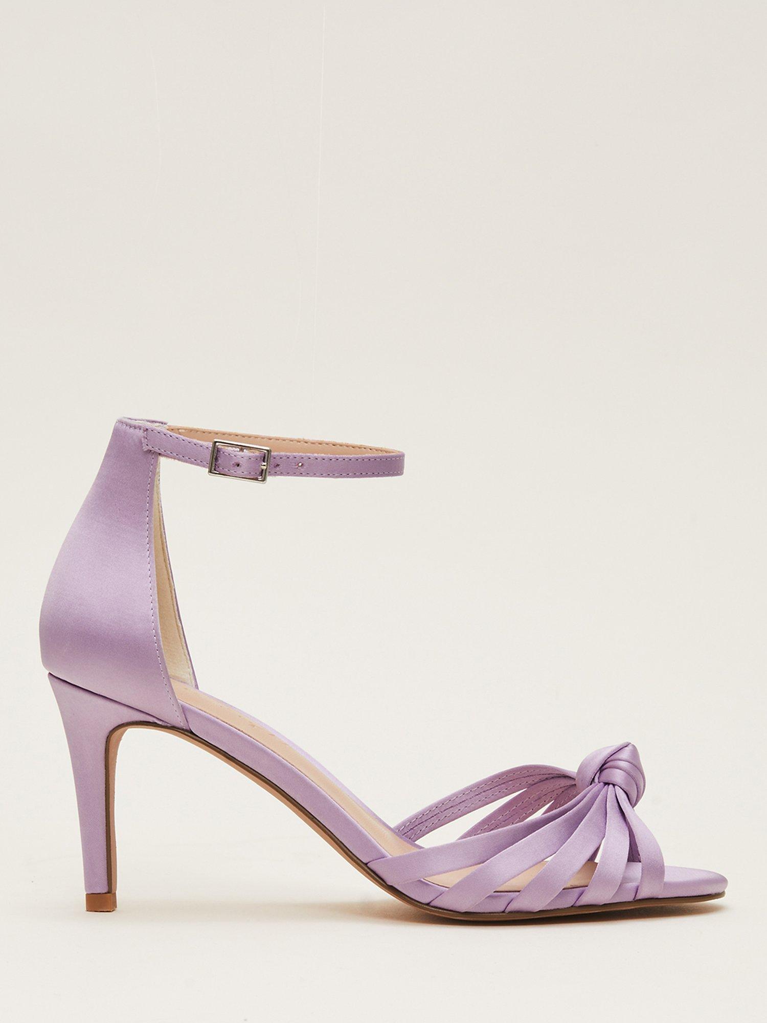 Phase Eight Satin Heeled Sandals, Lilac