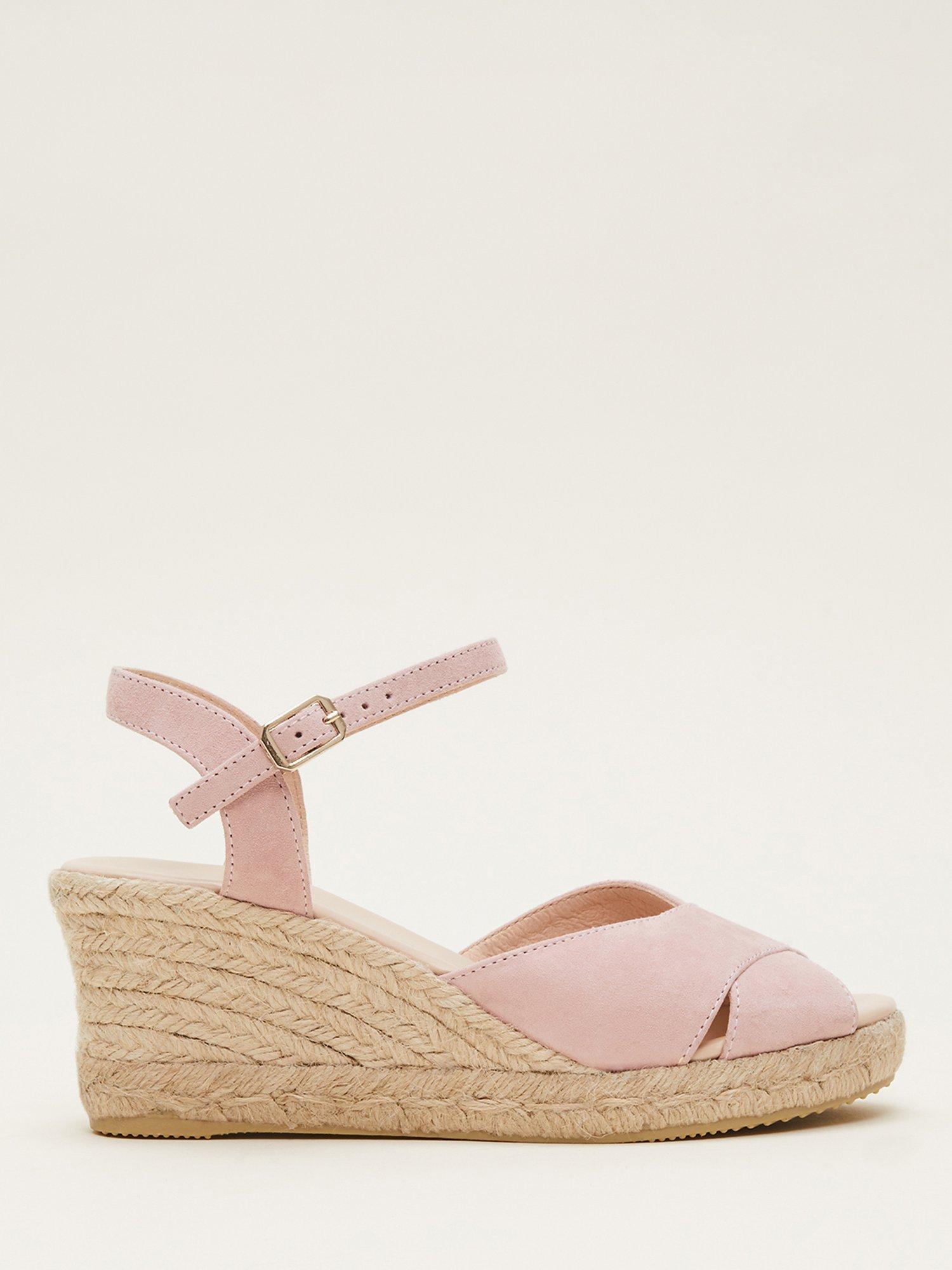 Phase Eight Suede Espadrilles, Light Pink