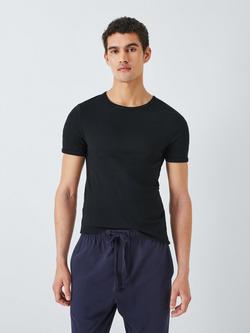 John Lewis Organic Cotton Vest T-Shirt, Pack of 2, Black, Blk