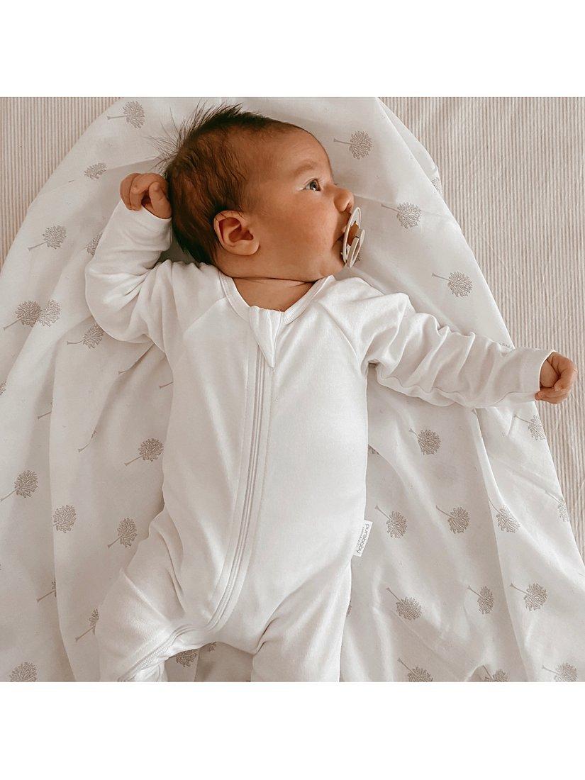 Product image 5 of 8, which shows Purebaby Organic Cotton Essential Zip Front Growsuit, Pack of 4, Grey Melange, 0-3 months