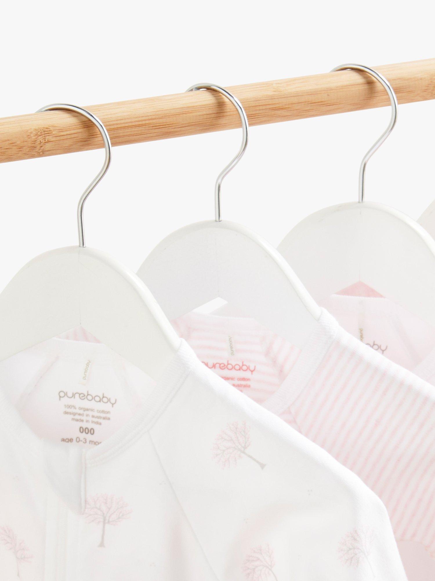 Product image 6 of 8, which shows Purebaby Organic Cotton Essential Zip Front Growsuit, Pack of 4, Pink Melange, 3-6 months
