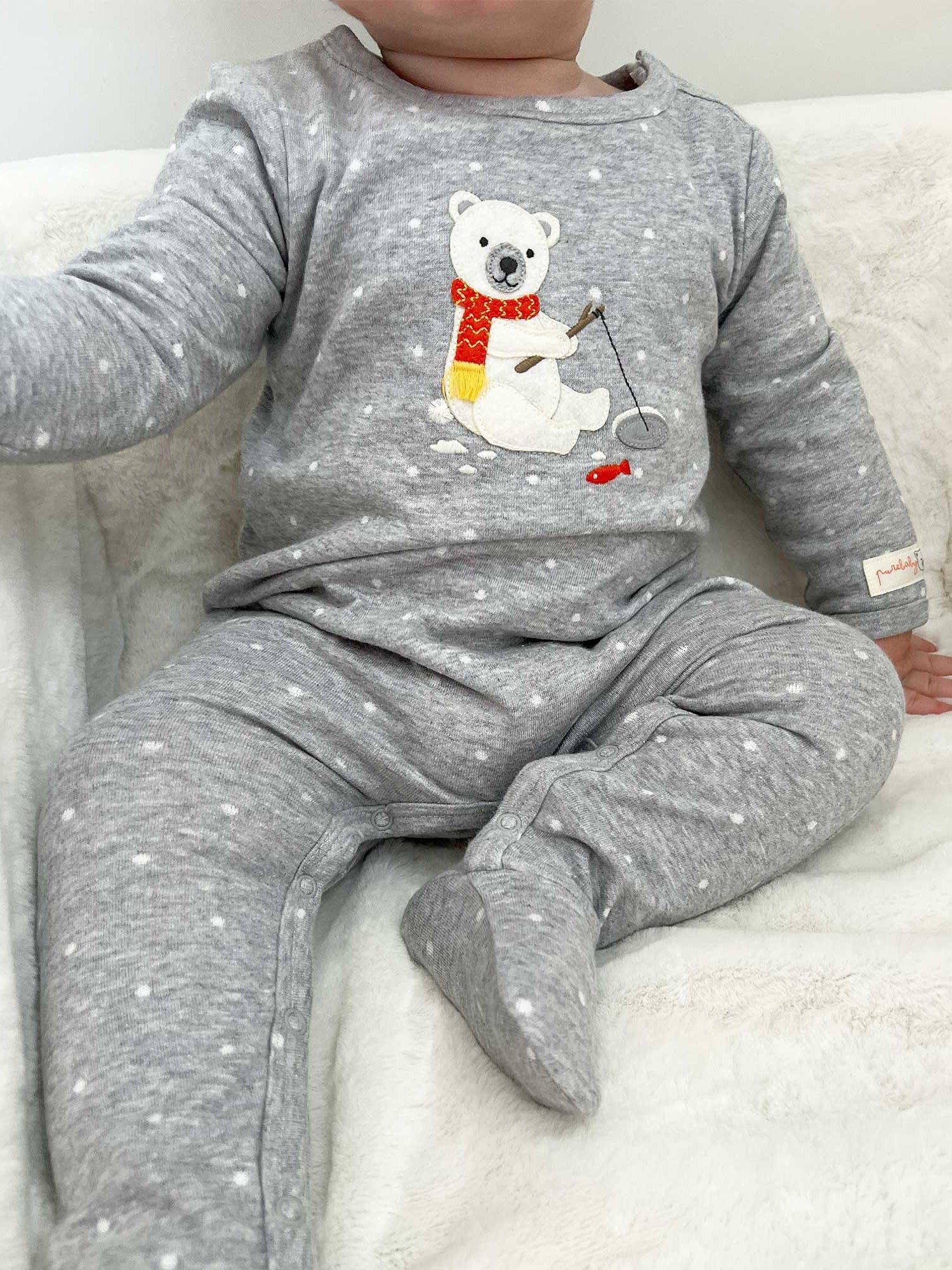 Purebaby Spot Grow Suit, Grey
