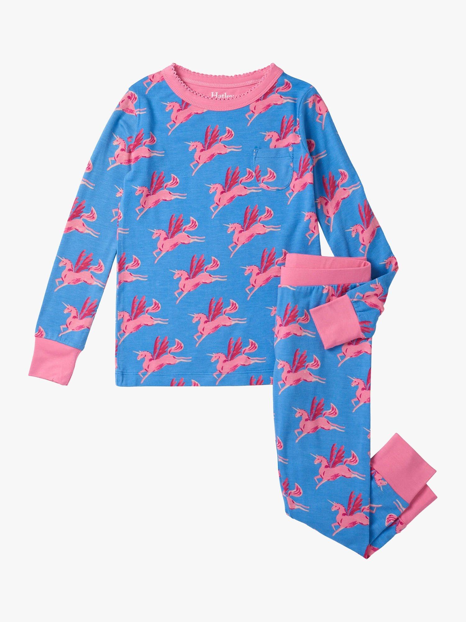 Hatley Kids' Pegasus Print Bamboo Blend Pyjamas, Little Boy Blue/Pink