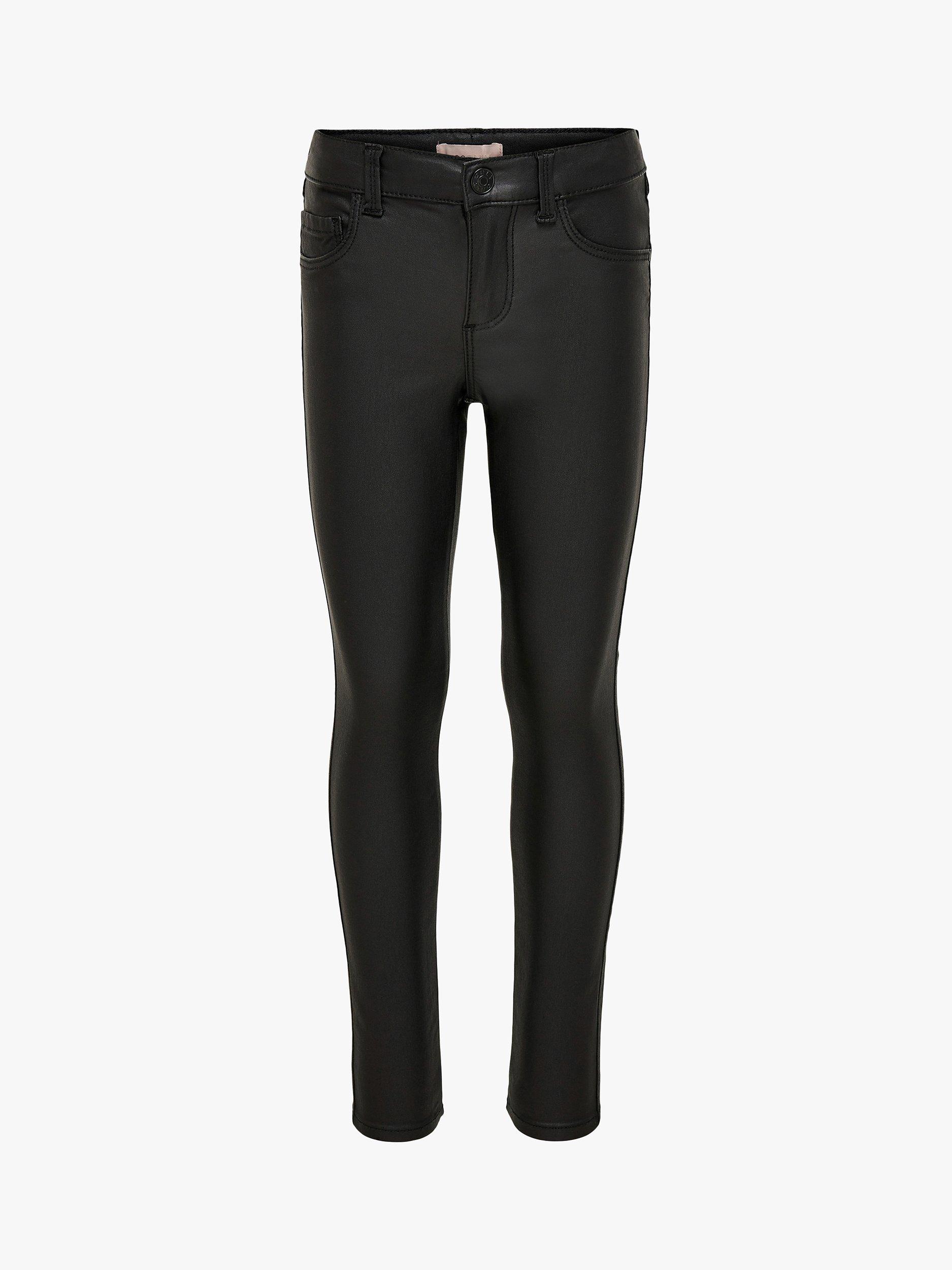Product image 4 of 5, which shows ONLY Kids' Coated Rock Skinny Trousers, Black, 14 years