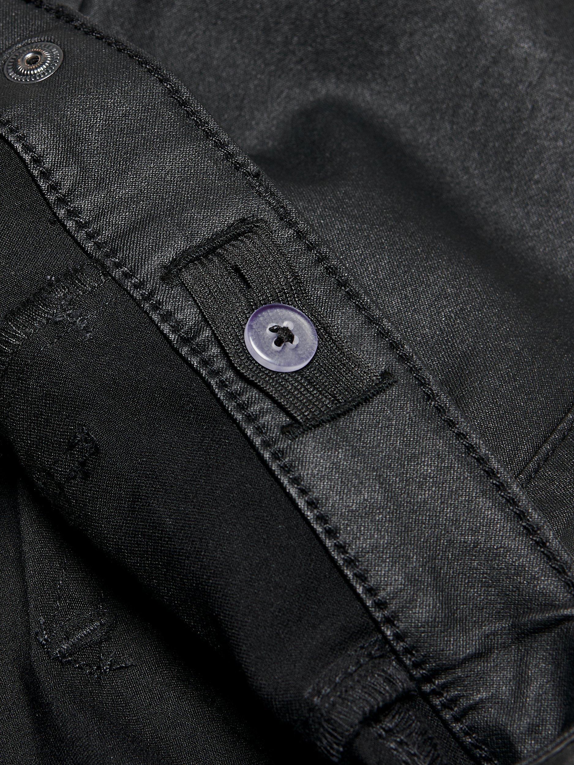 Product image 5 of 5, which shows ONLY Kids' Coated Rock Skinny Trousers, Black, 14 years