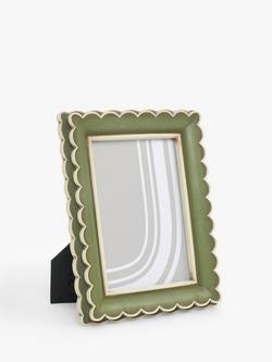 John Lewis Multi Scallop Hand Painted Photo Frame, Green