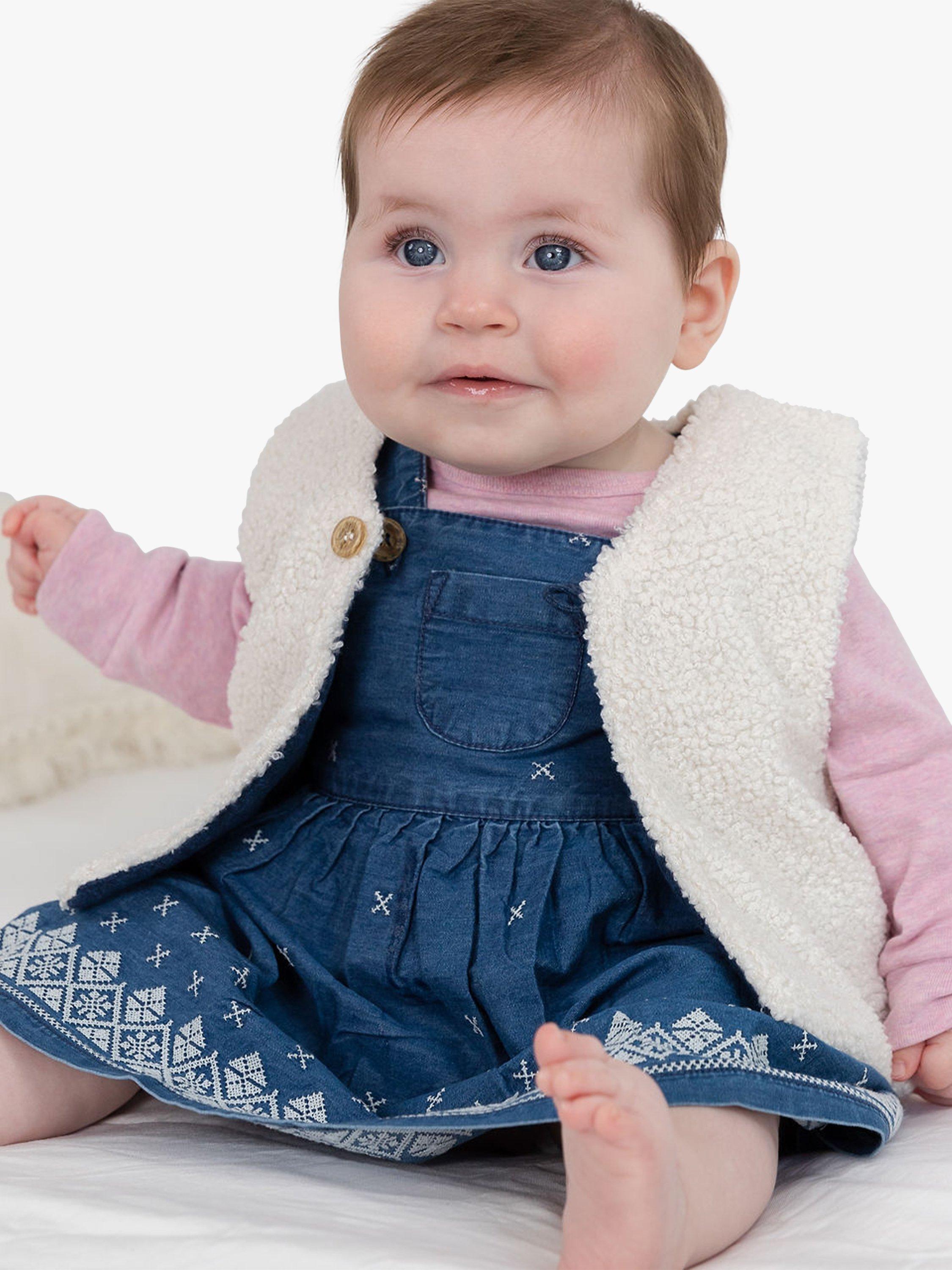 Purebaby Shearling Reversible Vest, Cloud