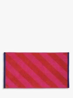 Harlequin x Sophie Robinson Paper Straw Stripe Towels, Ruby/Coral