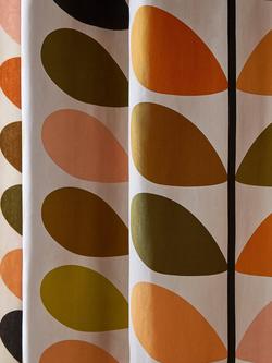 Orla Kiely Multi Stem Pair Lined Eyelet Curtains - view 2, Auburn