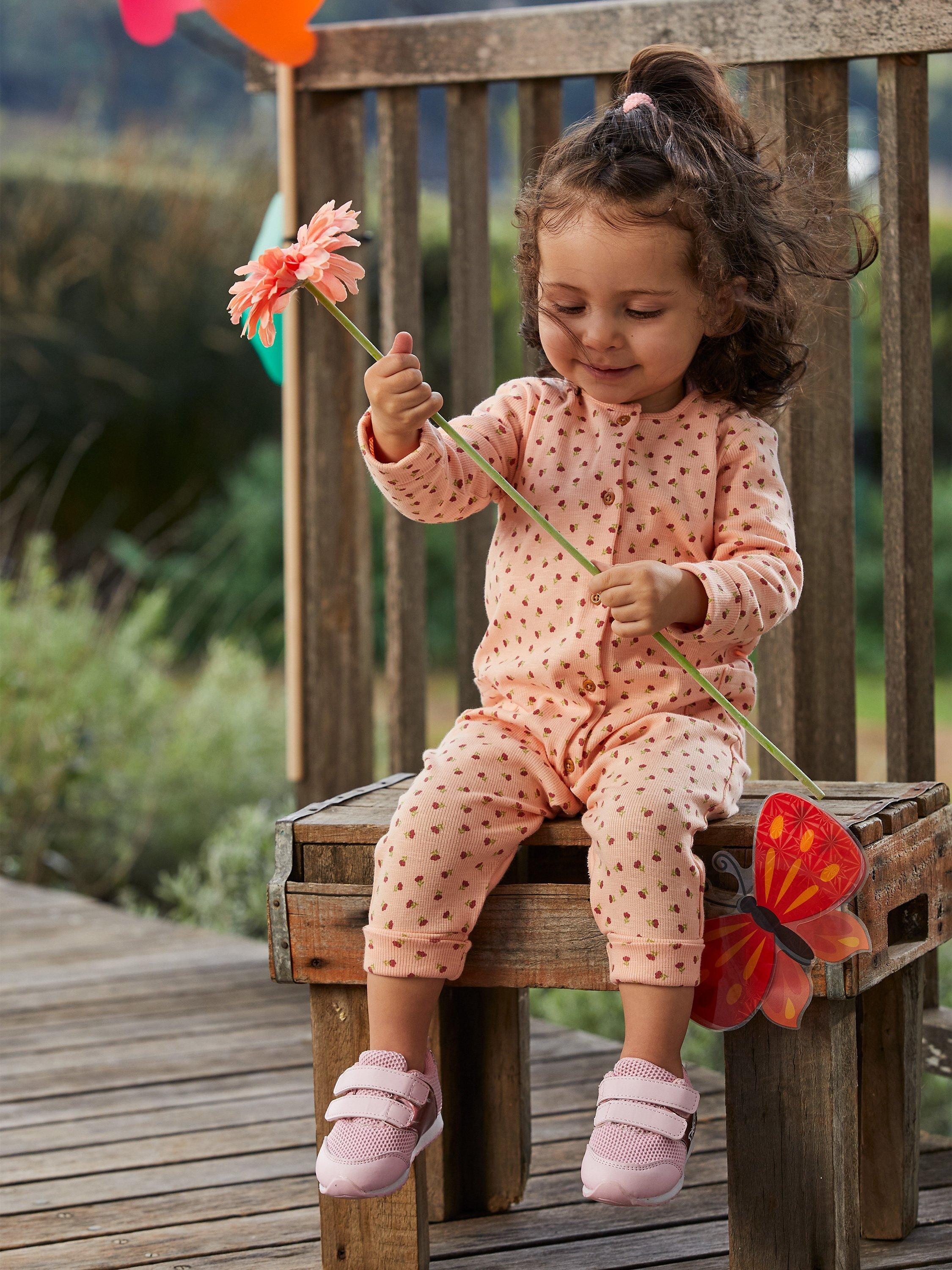 Mini Cuddles Baby R & D Single Sleepsuit, Pink