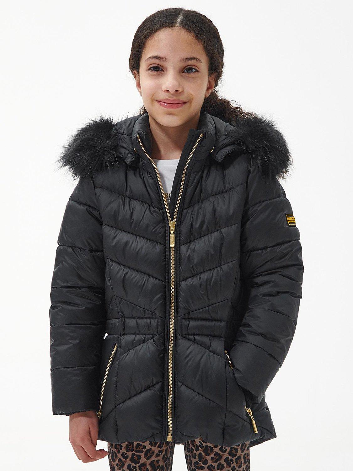 Barbour International Island Quilted Hooded Jacket, Black