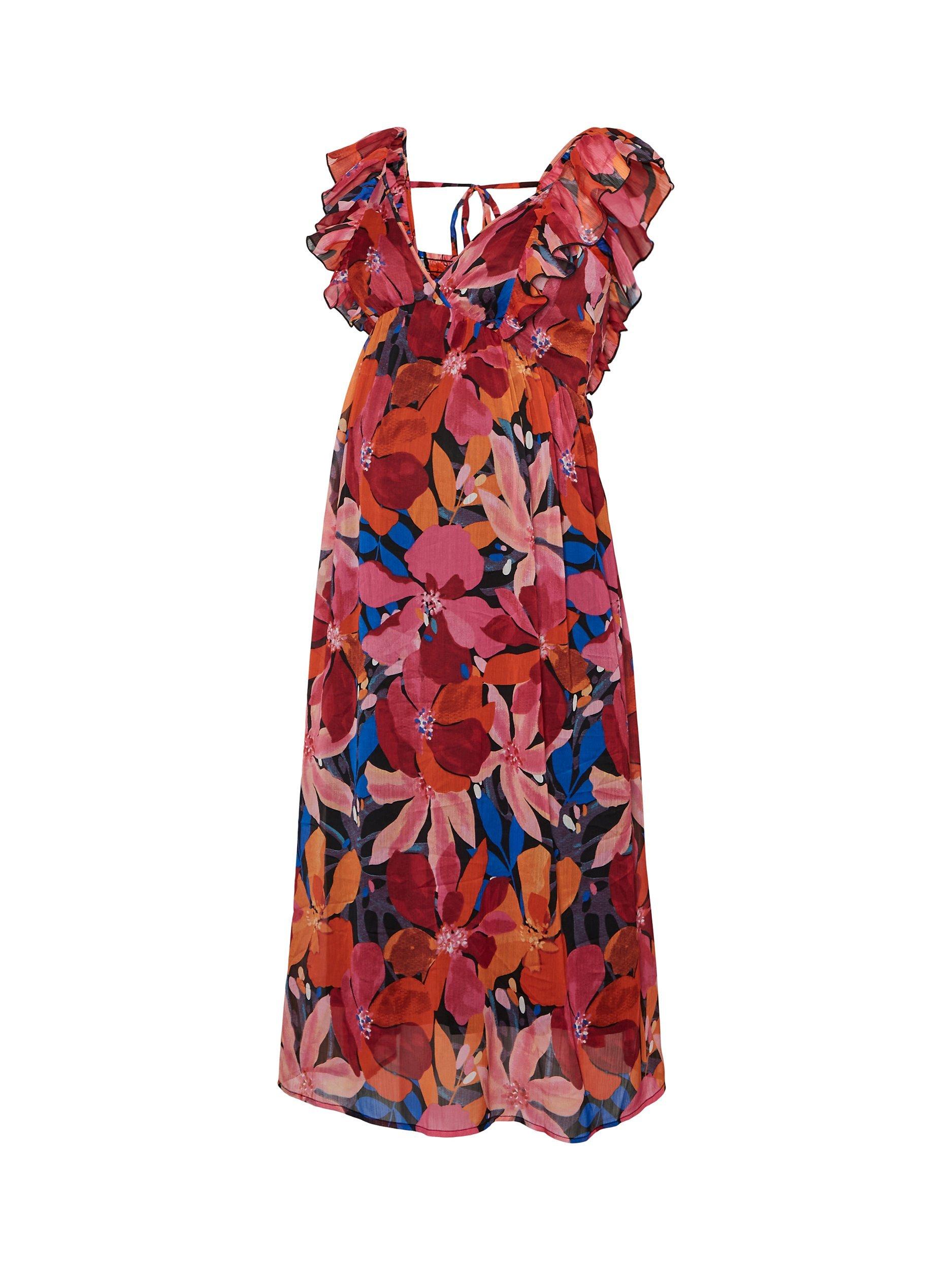 Mamalicious Aprilia Mary Floral Maternity Dress, Bourgainvillea