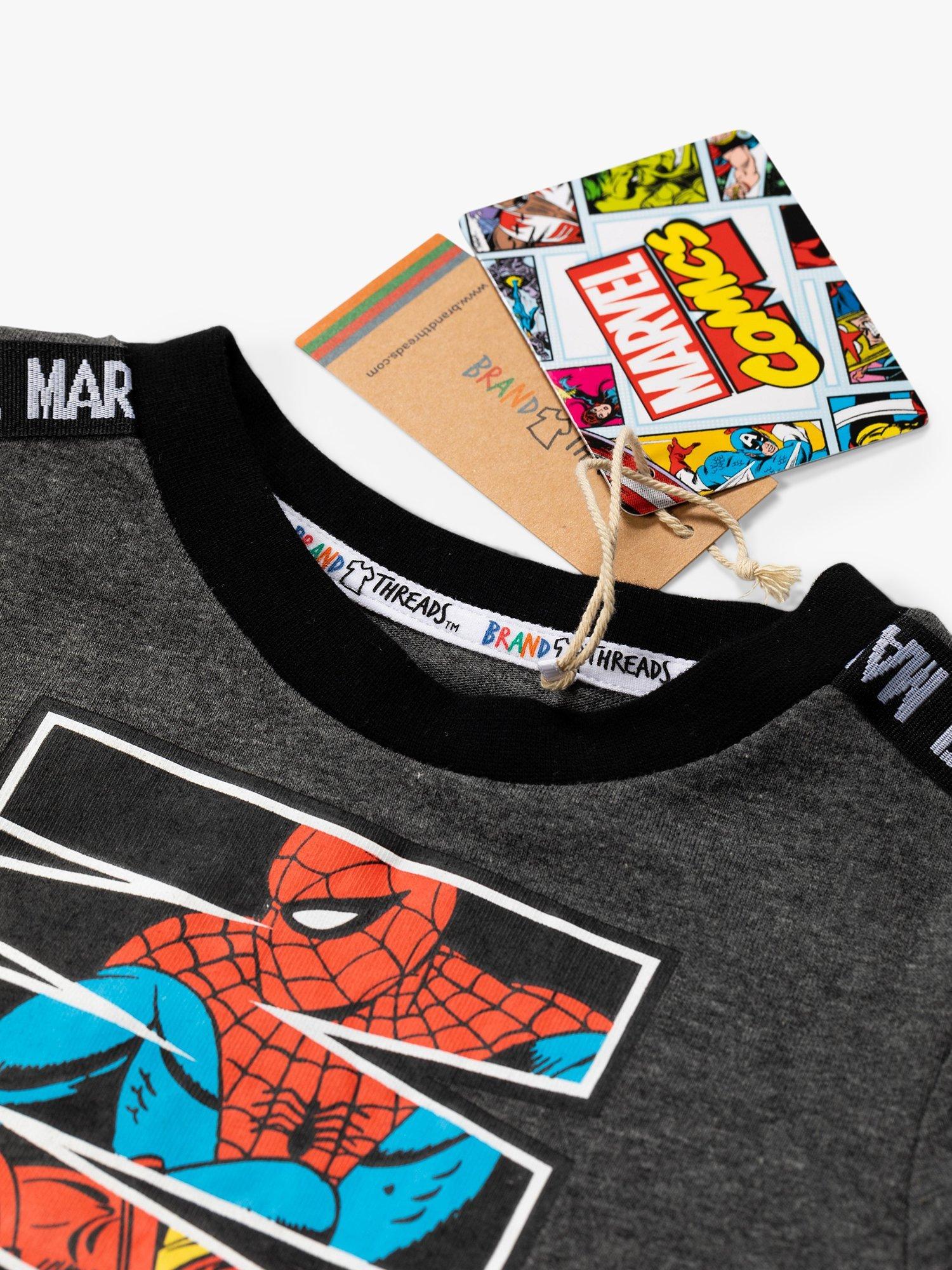 Product image 4 of 5, which shows Brand Threads Kids' Marvel Pyjama Set, Grey, 4-5 years