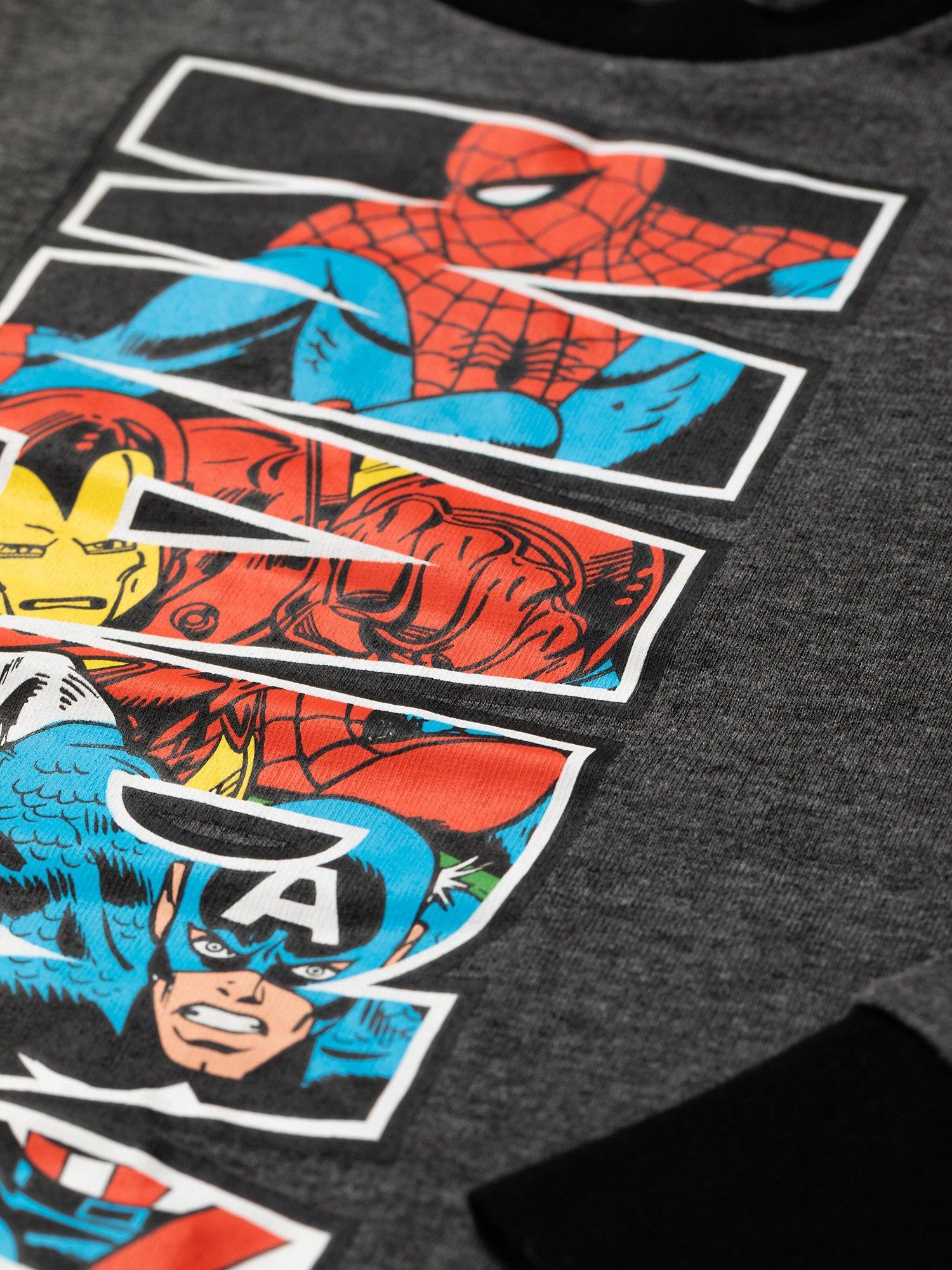 Product image 5 of 5, which shows Brand Threads Kids' Marvel Pyjama Set, Grey, 4-5 years