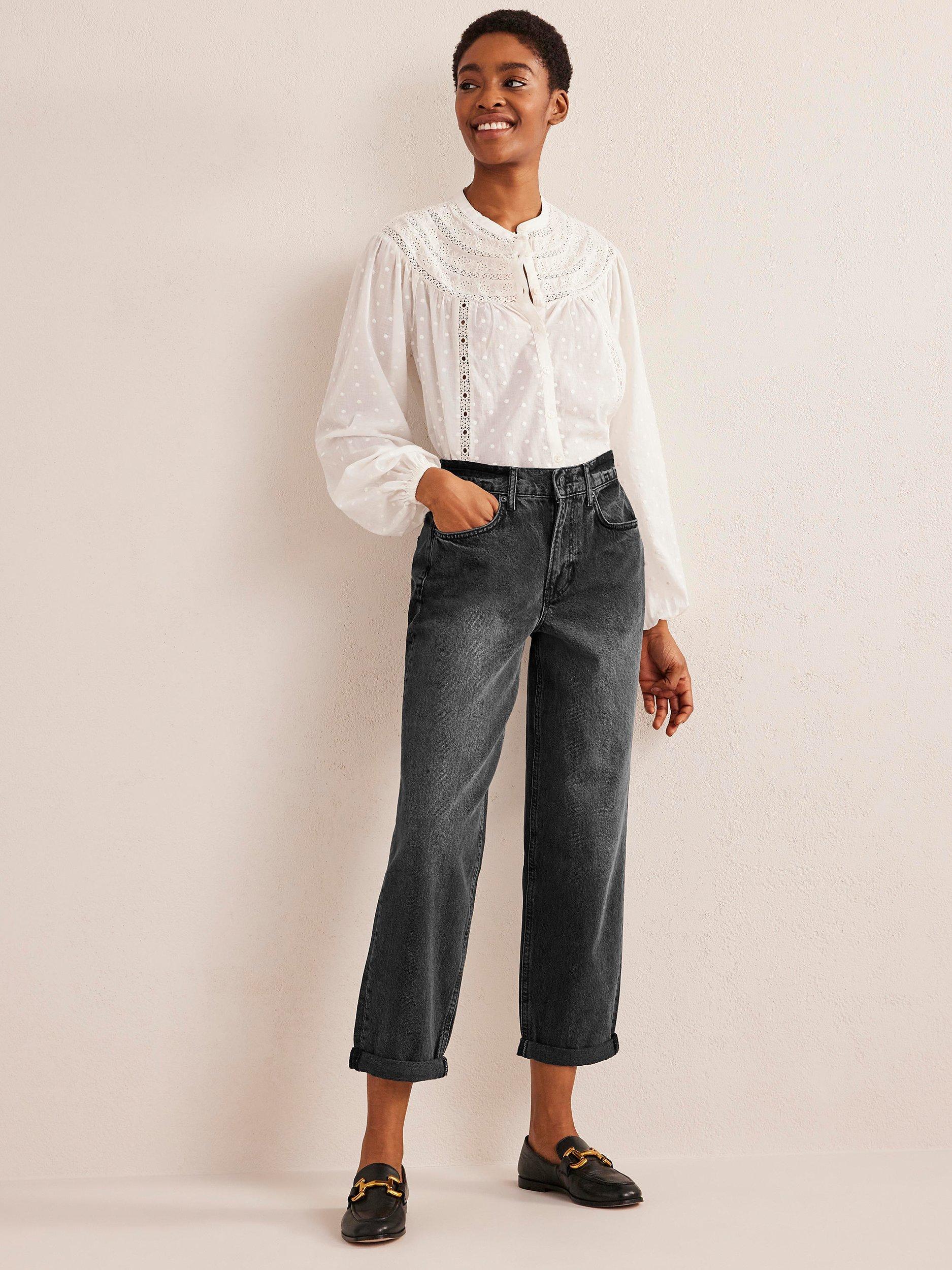 Boden Cropped Boyfriend Jeans, Black