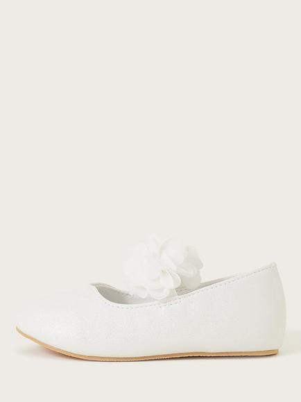 Monsoon Baby Corsage Walker Shoes, Ivory - view 2, Ivory