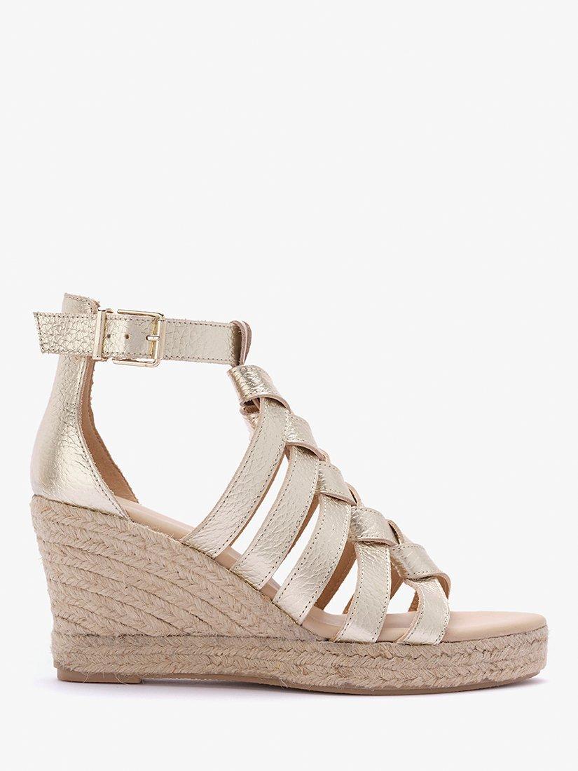 Mint Velvet Orla Metallic Wedge, Gold