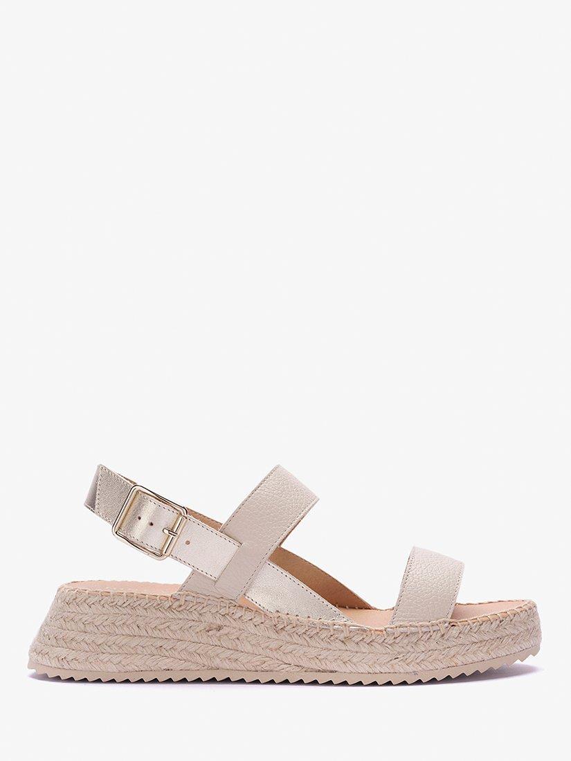 Mint Velvet Monica Slingback Leather Sandals, Natural