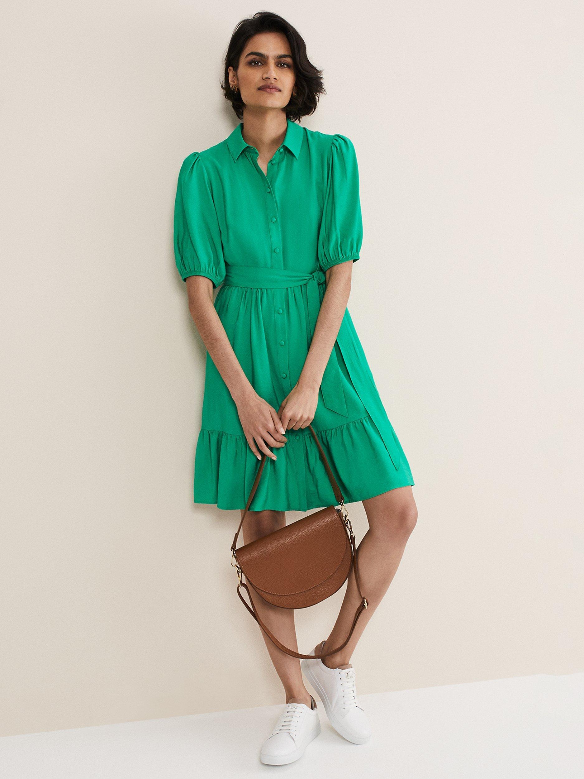Phase Eight Sue Green Swing Mini Dress, Green