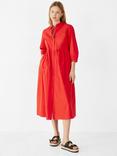 HUSH Cindy Poplin Midi Dress, Red