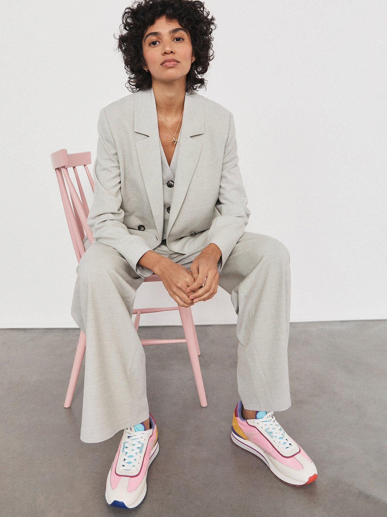 HUSH Wide Leg Tailored Trousers, Antarctica
