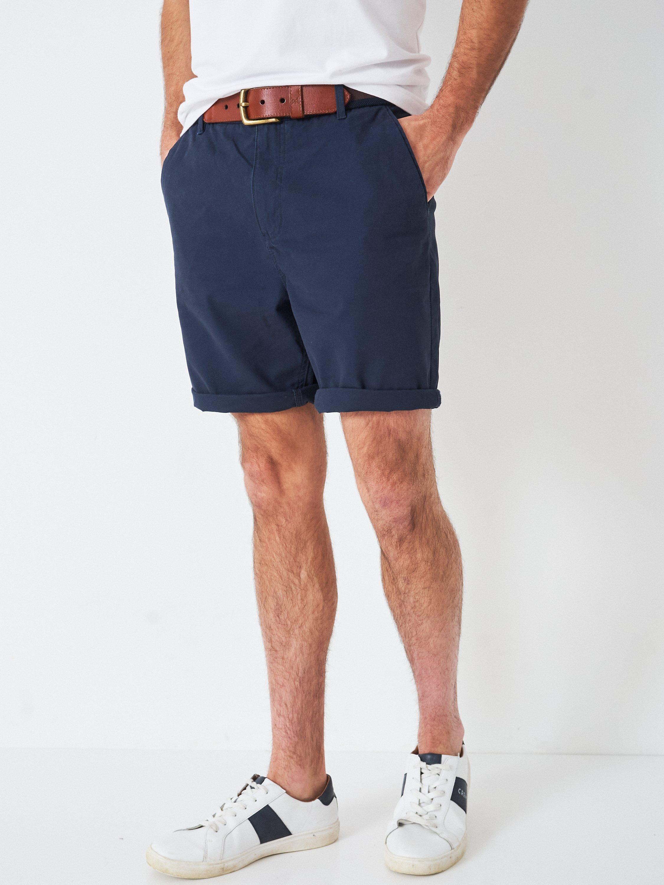 Product image 1 of 4, which shows Crew Clothing Bermuda Stretch Chino Shorts, Navy Blue, 38