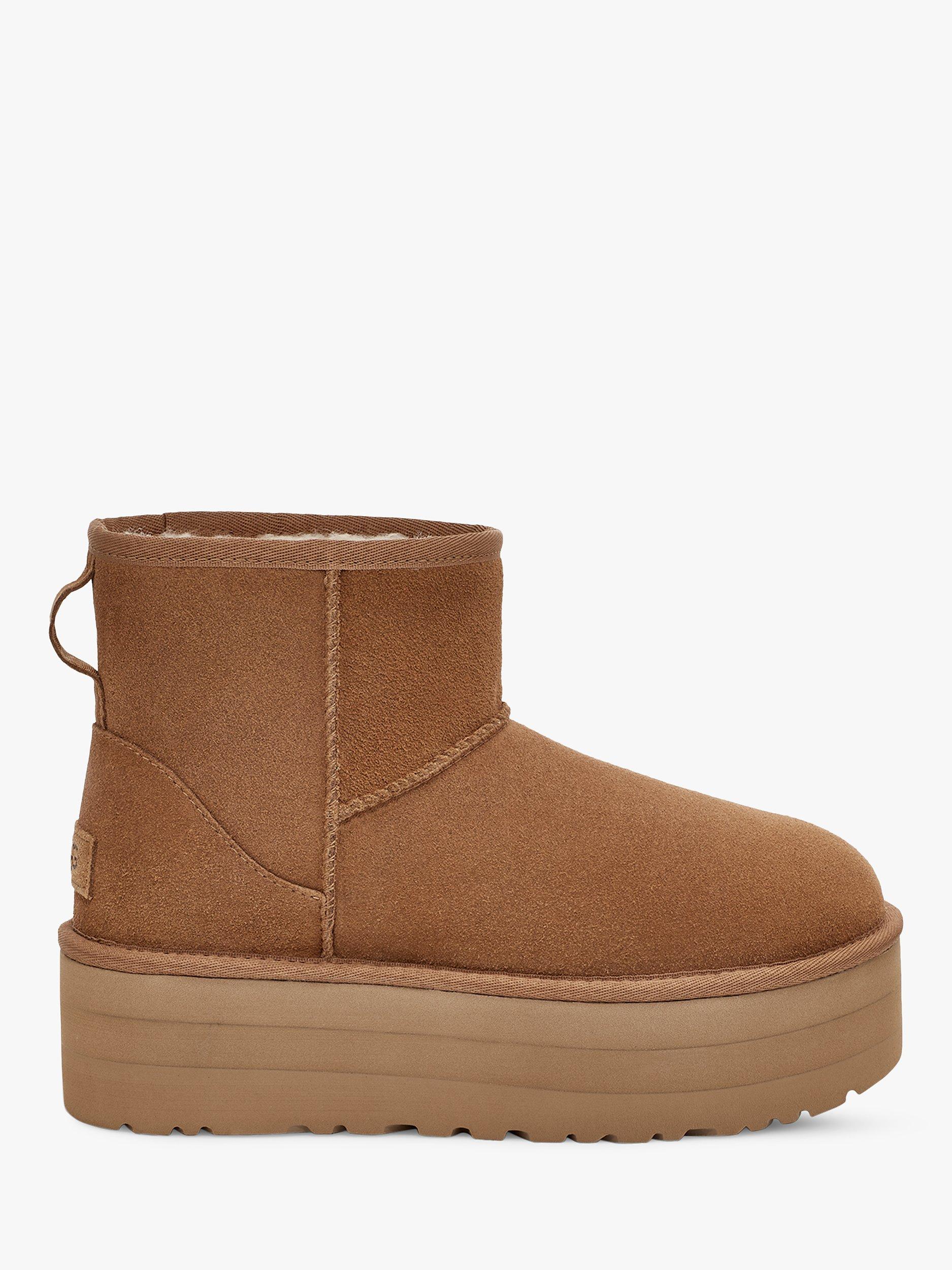 UGG Class Mini Suede Flatform Ankle Boots Chestnut