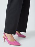 John Lewis Greece Kitten Heel Slingback Court Shoes, Peonia Suede