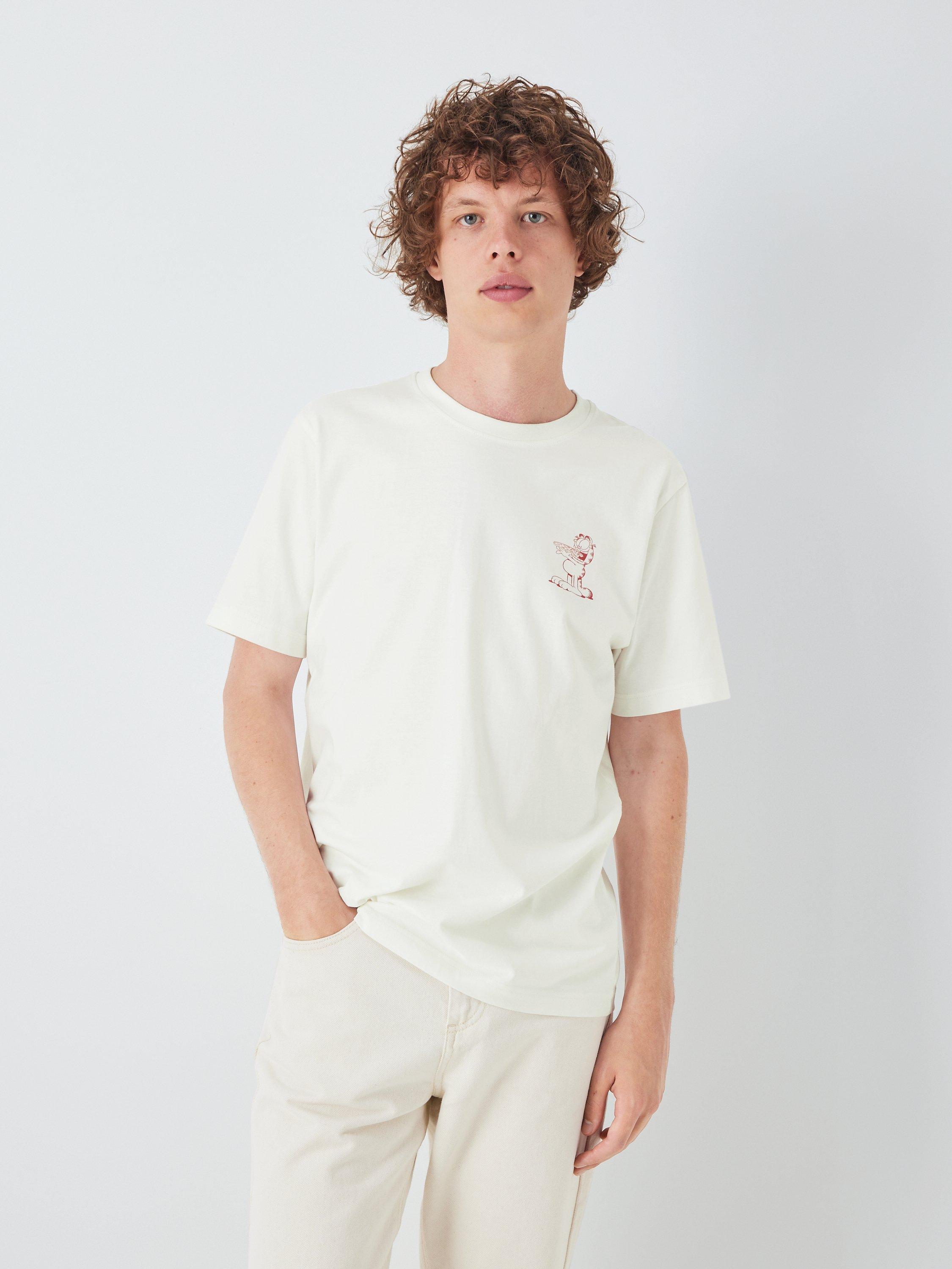 John Lewis ANYDAY X GARFIELD Pizza T-Shirt, Cloud Dancer